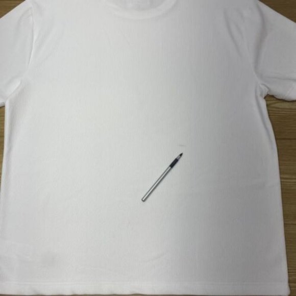 Mens White Ribbed T-Shirt - Picture 8 of 13